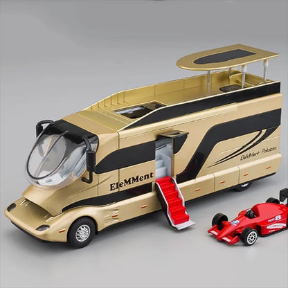 Diecast Luxury RV Limousine Bus Alloy Toy Car Model