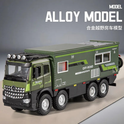 1:18 Normadi Motorhome Diecast Model Outdoor Camping Travel RV Vehicle Inertia Replica Collectible Car for Boy
