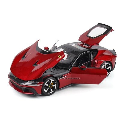 Bburago 1:24 Ferrari 12 Cilindri Diecast Model Car | 4-Door Opening Alloy Collectible | Red