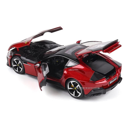 Bburago 1:24 Ferrari 12 Cilindri Diecast Model Car | 4-Door Opening Alloy Collectible | Red