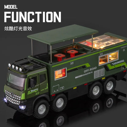 1:18 Normadi Motorhome Diecast Model Outdoor Camping Travel RV Vehicle Inertia Replica Collectible Car for Boy