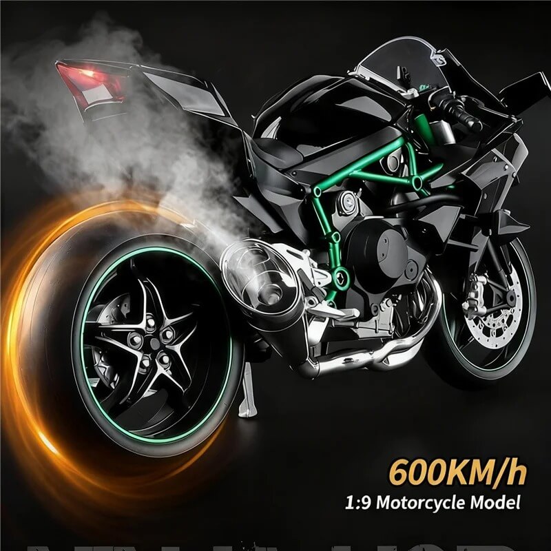 Kawasaki H2R Spray 1:9 Diecast Motorcycle Model with Sound & Lights