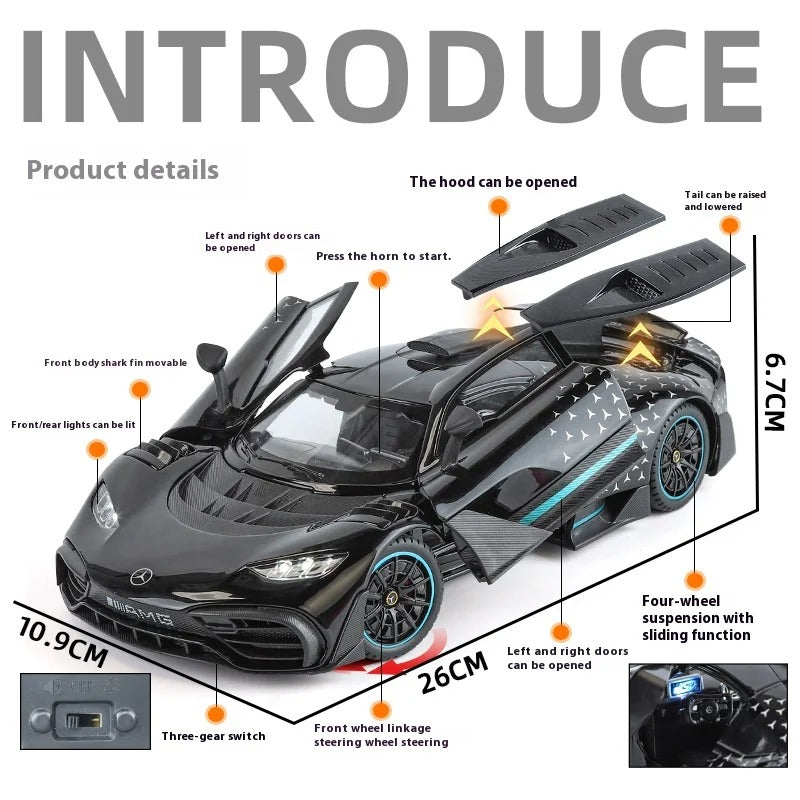 1:18 Mercedes-AMG ONE Diecast Model Car with Sound & Light