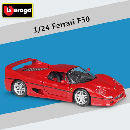 Bburago 1:24 Ferrari F50 Diecast Model Car | Alloy Metal Collectible | Red