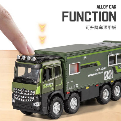1:18 Normadi Motorhome Diecast Model Outdoor Camping Travel RV Vehicle Inertia Replica Collectible Car for Boy