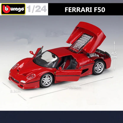 Bburago 1:24 Ferrari F50 Diecast Model Car | Alloy Metal Collectible | Red