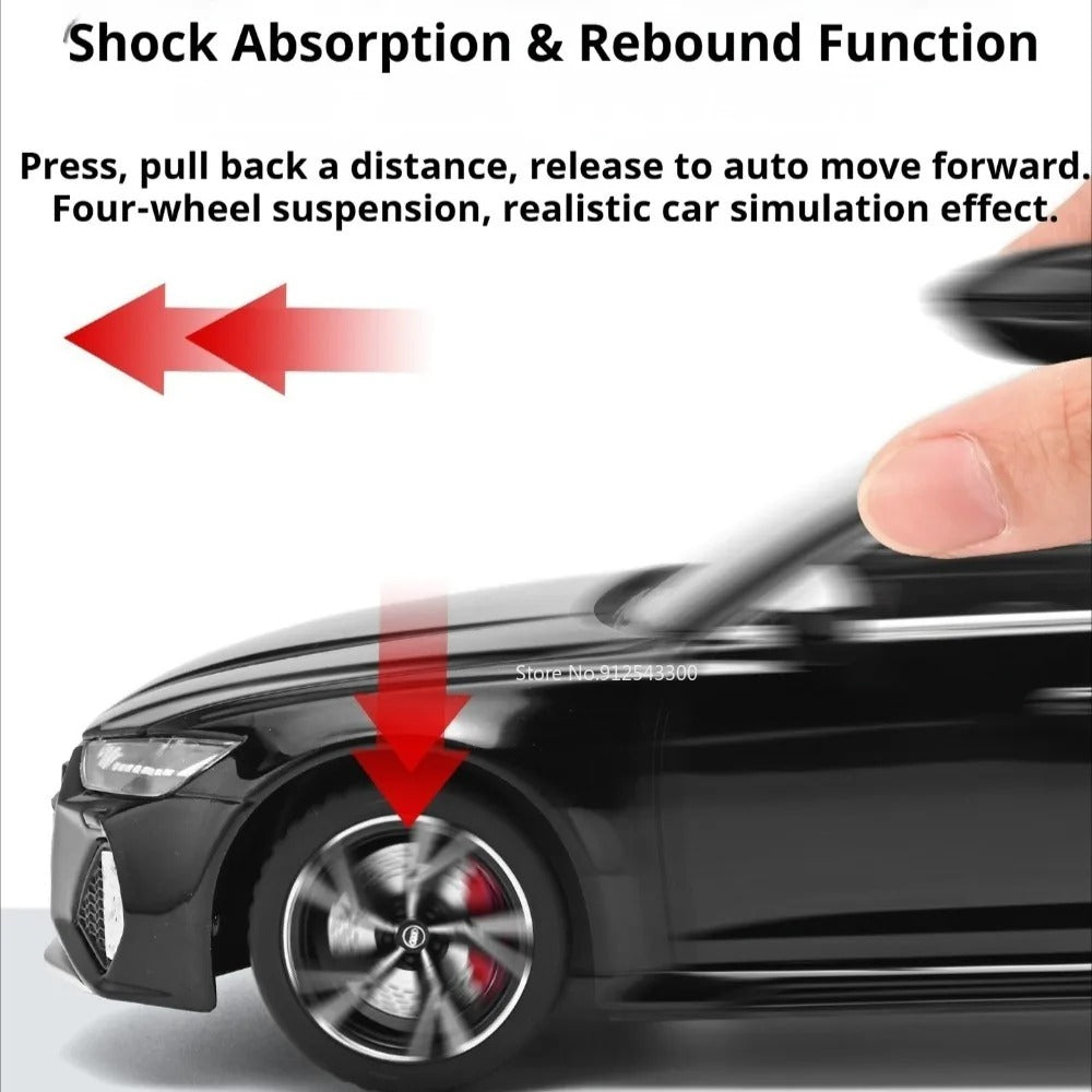 1:24 Audi RS6 Avant Alloy Diecast Model Car - Steering, Sound & Light