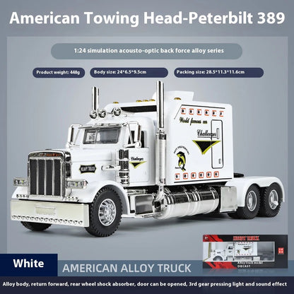1:24 Peterbilt 389 Diecast Alloy Truck – Lights, Sound & Pull-Back Action