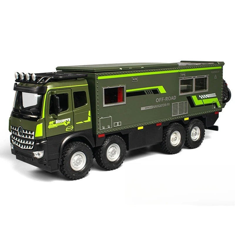 1:18 Normadi Motorhome Diecast Model Outdoor Camping Travel RV Vehicle Inertia Replica Collectible Car for Boy