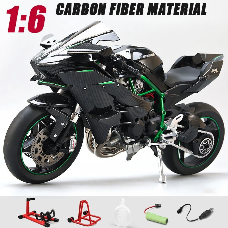 Kawasaki H2R 1:6 Diecast Motorcycle Model with Mist Spray, Sound & Lights