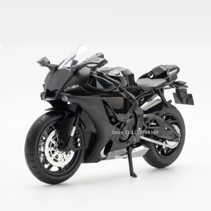 1:12 Yamaha R1M Alloy Diecast Motorcycle Model - Light, Sound, Shock Absorption
