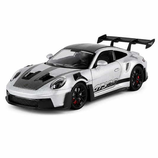 1:24 Porsche 911 GT3 RS Diecast Model Car with Sound & Lights on white background