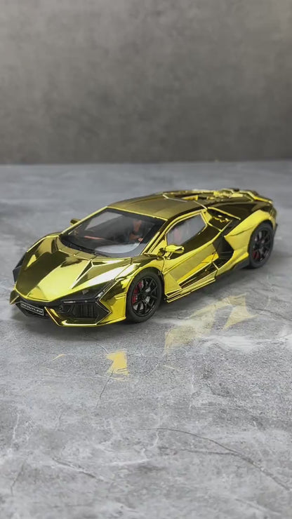 1/24 Lamborghini Revuelto Diecast Car (Spray Plating) w/ Water Spray & Fog