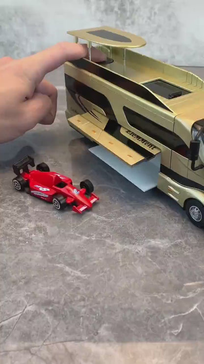 Diecast Luxury RV Limousine Bus Alloy Toy Car Model